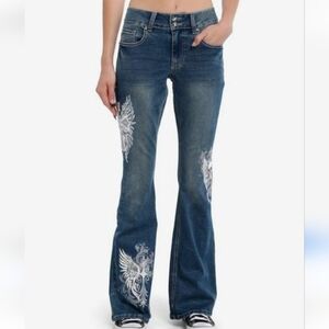 NWT Hot Topic Cross Skull Wings Jeans
